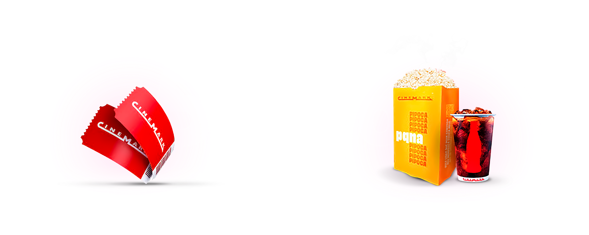 50 por cento de desconto no ingresso Cinemark, na pipoca e refri.